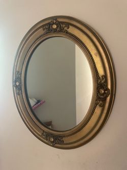 Vintage Gold Oval Wall Mirror