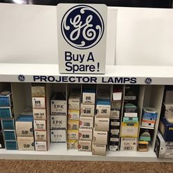 Vintage GE Projector Lamps Metal Store Display
