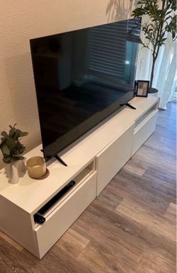 White TV Stand with Drawers