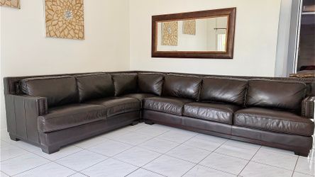 Genuine Leather Sectional Couch Excellent Condition