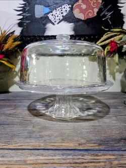 Vintage Crystal Glass Cake Stand