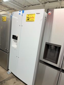 WHITE SIDE-BY-SIDE WHIRLPOOL NEW FRIDGE