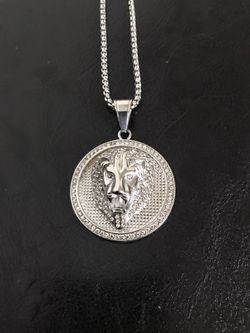Stainless steel lion pendant with
