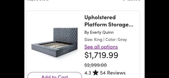 King size bed frame