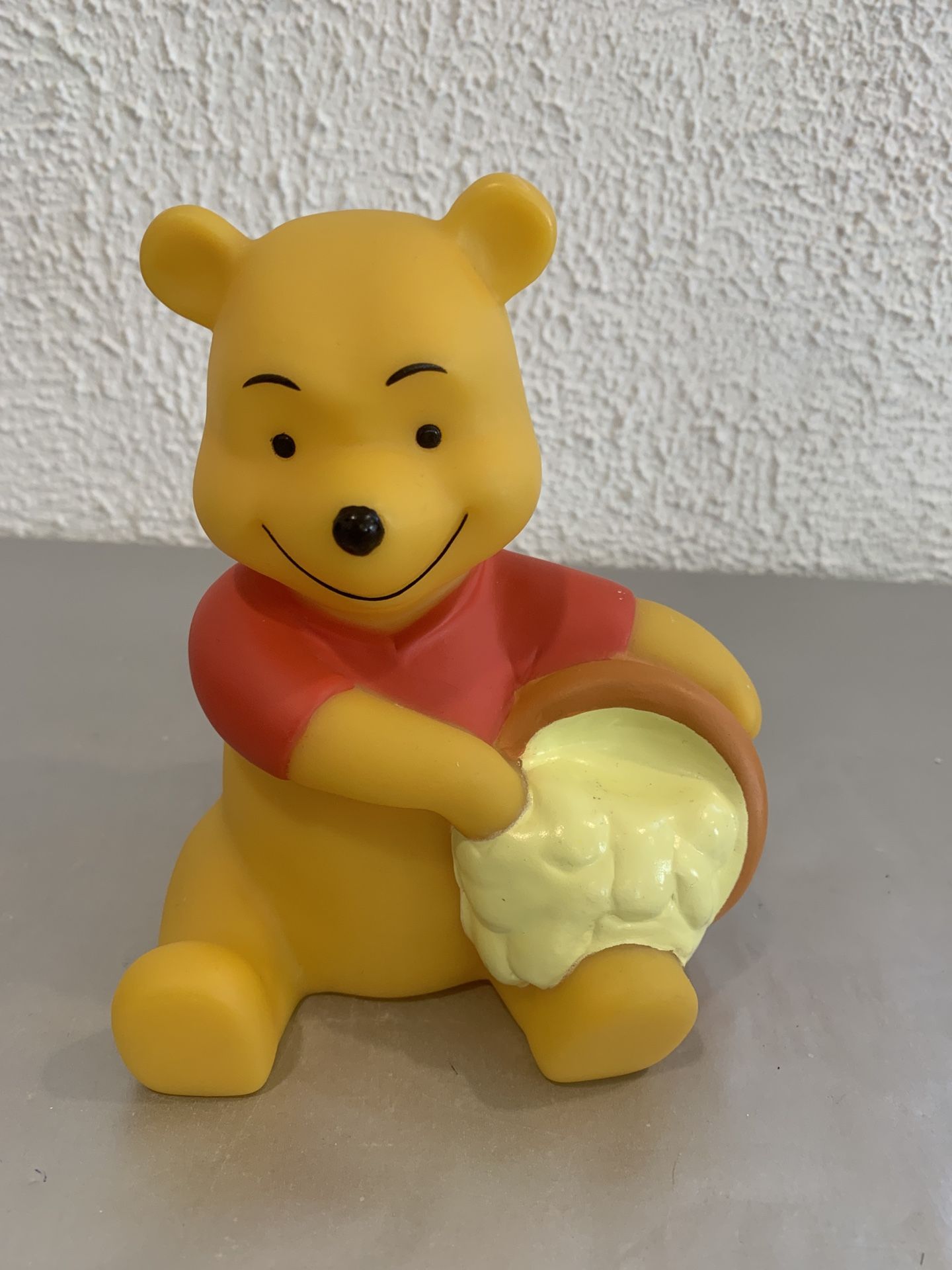 Disney Vintage Winnie The Pooh Plastic Rubber Bank 6” Tall