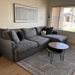 Grey Sectional - Living Spaces SP Grand Down Right Arm Facing Oversized Chaise 