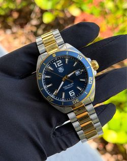 Tag Heuer Formula 1 Two-Tone Stainless Steel Blue Dial Bluesy Blue bezel 41mm Quartz Watch WAZ1121 appraisal