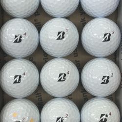 12 Bridgestone Tour BXS Golf Balls 5/4a Lot D258