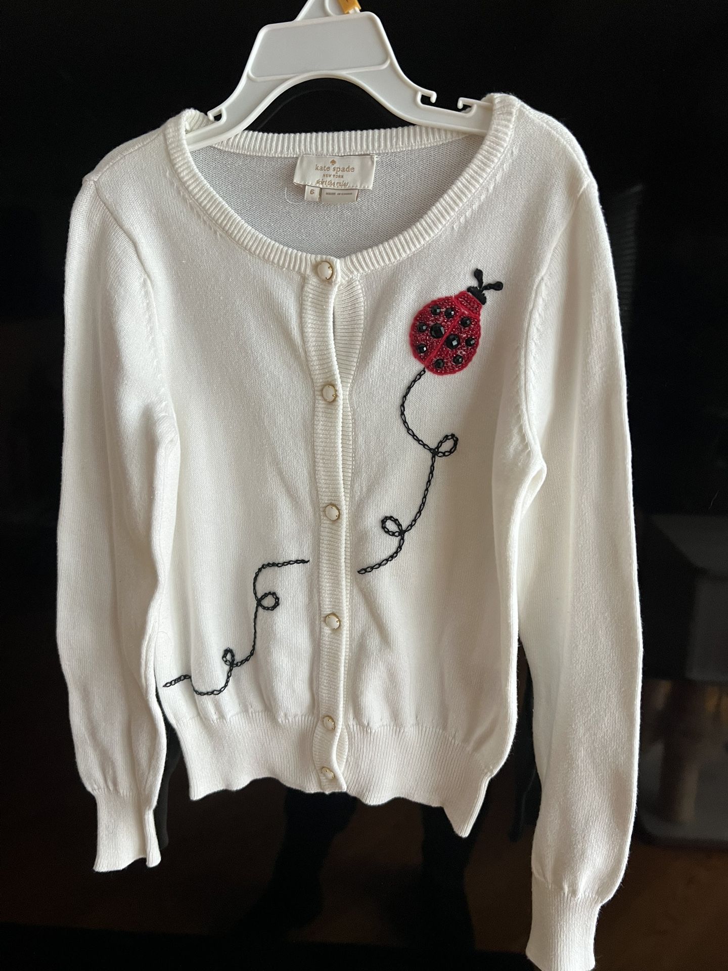 Kate Spade Girls Lady Bug Cardigan Size 6