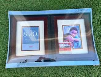 NEW- 2-pack of Old Town Designer Series 8" × 10" solid wood picture frames with white mats.