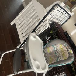 Baby Crib And High chair 