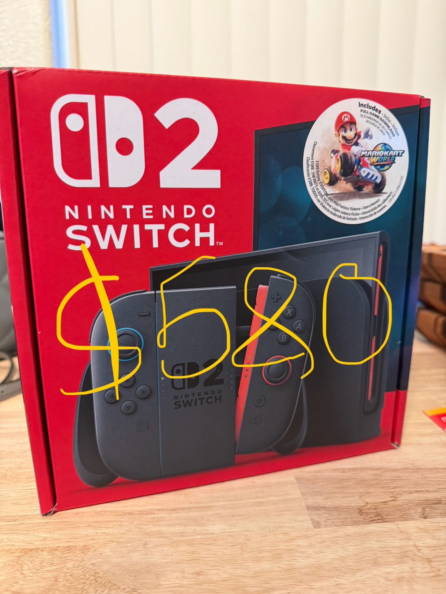 Nintendo Switch 2 Mario Kart Bundle + 12 Month Online Pass