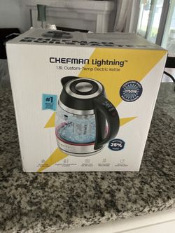 New Chefman Lightning 1.8L Custom-Temp Electric Kettle