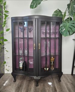 Vintage Curio Bar Cabinet