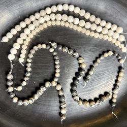 Quartz & Black Network Beads