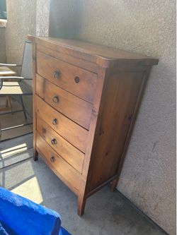 Solid Wood 5 Drawer Dresser / Chest - Rustic Style