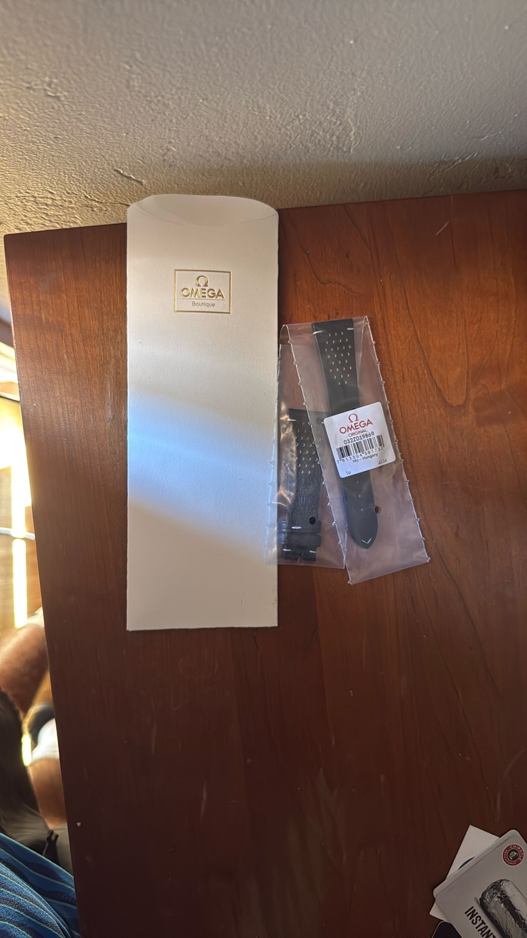 Omega 032Z019869 Genuine Black Leather Strap – 21mm New Unused