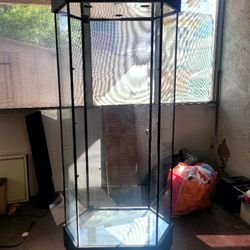 Glass Display Cabinet With 3 Glass Shelves 