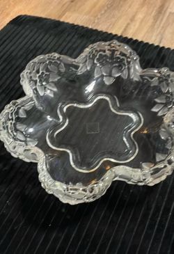 Vintage Mikasa Walther Crystal Bowl, Flower & Berry Design, West Germany