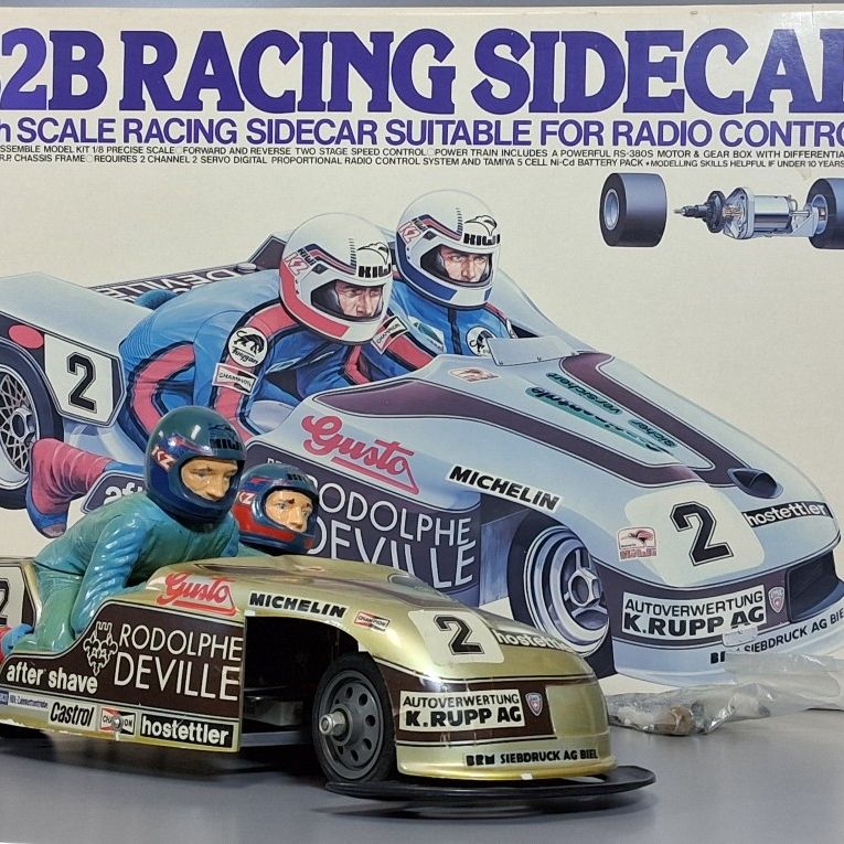 Vintage Built Tamiya R/C 1/8 B2B Racing Sidecar Display with Box