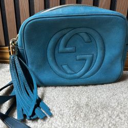 Gucci Soho Disco Crossbody Bag Turquoise Blue 