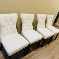4 White Dining Chairs