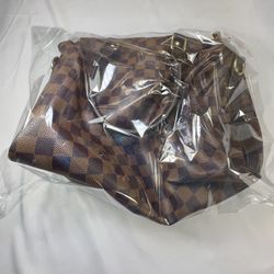 Brown Checkered Speedy Style Handbag