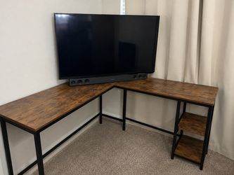 Desk and 50” TV