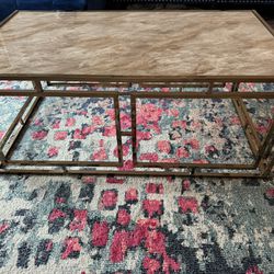 Gold And Marble Coffee Table