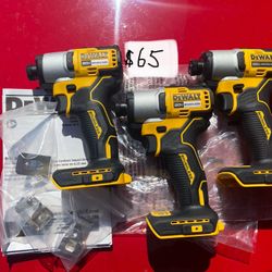 Brand New Dewalt  20v  1/4” Impact Driver      DCF840      Tool Only        Brushless      $65 Each 