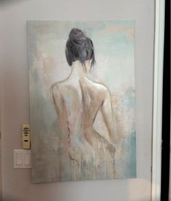 Large Figurative Female Canvas Wall Art