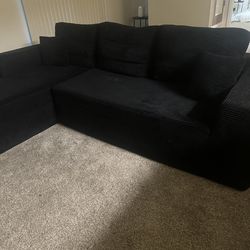 Black sofa L shape 2 piece modern sofa
