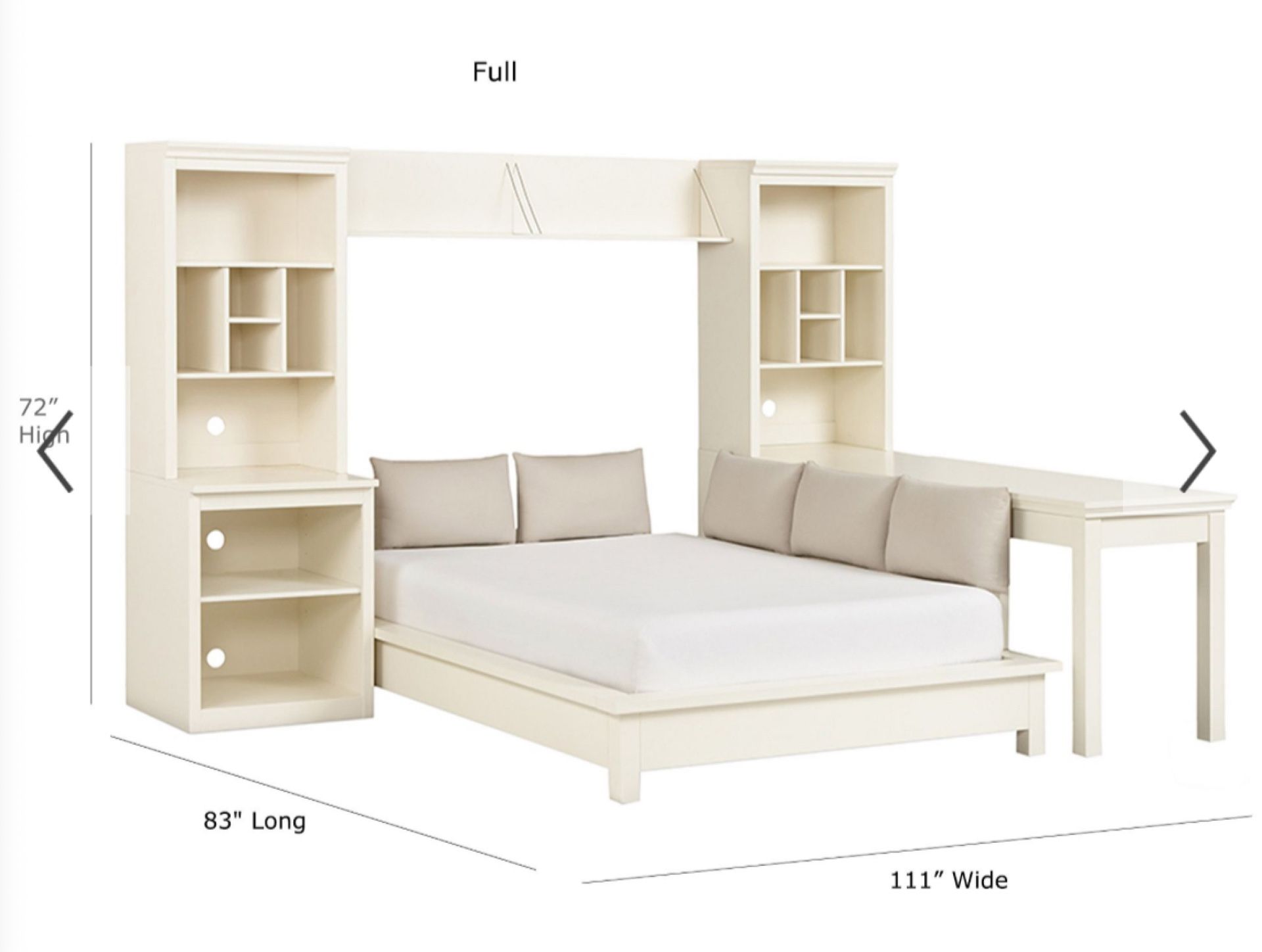 Pottery Barn Full Size Bed Set With Bookshelves And Desk