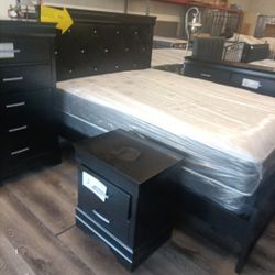 4PCS BEDROOM SET. QUEEN OR FULL.  *Bedframe*Night Stand *Dresser *Mirror