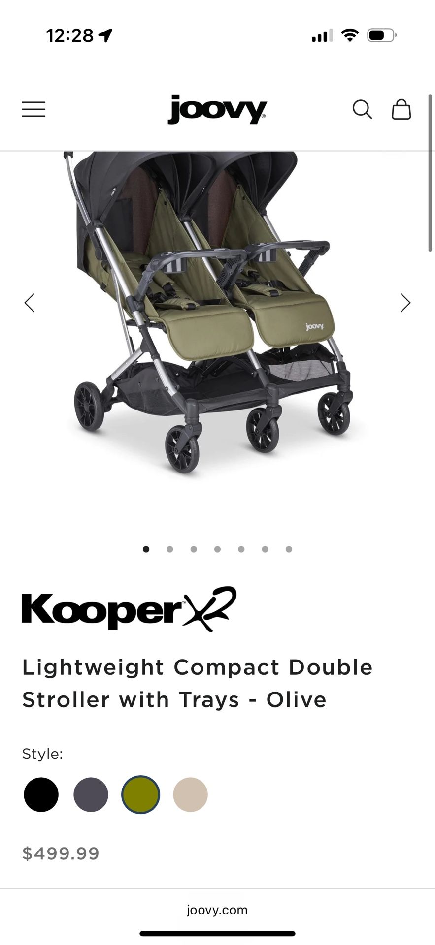 Joovy Kooper x 2 double stroller with extra seat attachment
