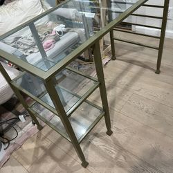 Ashley Furniture Gold metal and glass desk