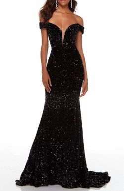 Black Sequin Floor-Length Formal Gown (Size 12)