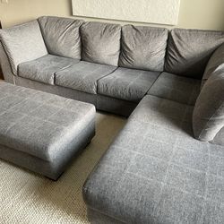 2 Piece Sectional Couch And Ottoman 