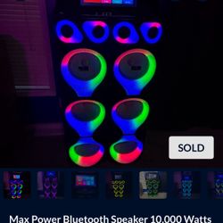 Max Power Bluetooth Speaker 10,000 Watts