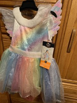 New girls rainbow unicorn Halloween costume small 3+