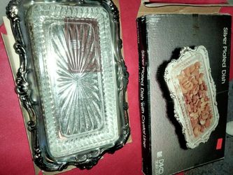 Silver Plated Dish With Crystal Liner