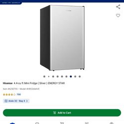 Hisense 4.4-cu ft Mini Fridge (Silver) Energy Star