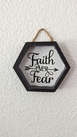 Faith Over Fear Wooden Sign