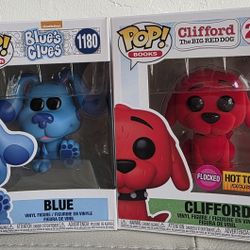 Funko Pop Blue & Clifford The Big Red Dog Flocked Exclusive 