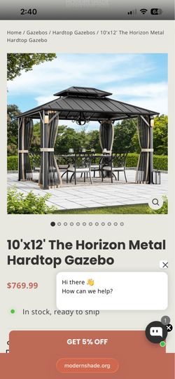 Gazebo 10x12 w/ LED lighting