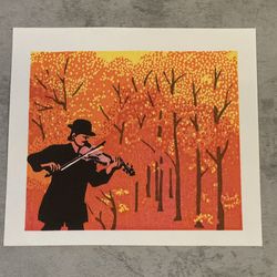 Shinichi Nunomura - Japanese Artist Woodblock Print "Autumn Poem"