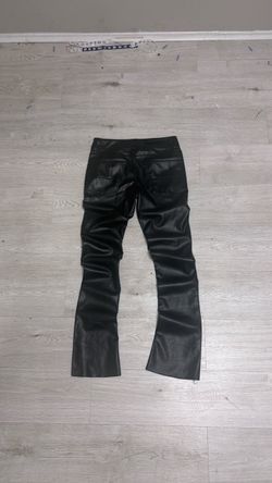 Black Leather Flare Pants