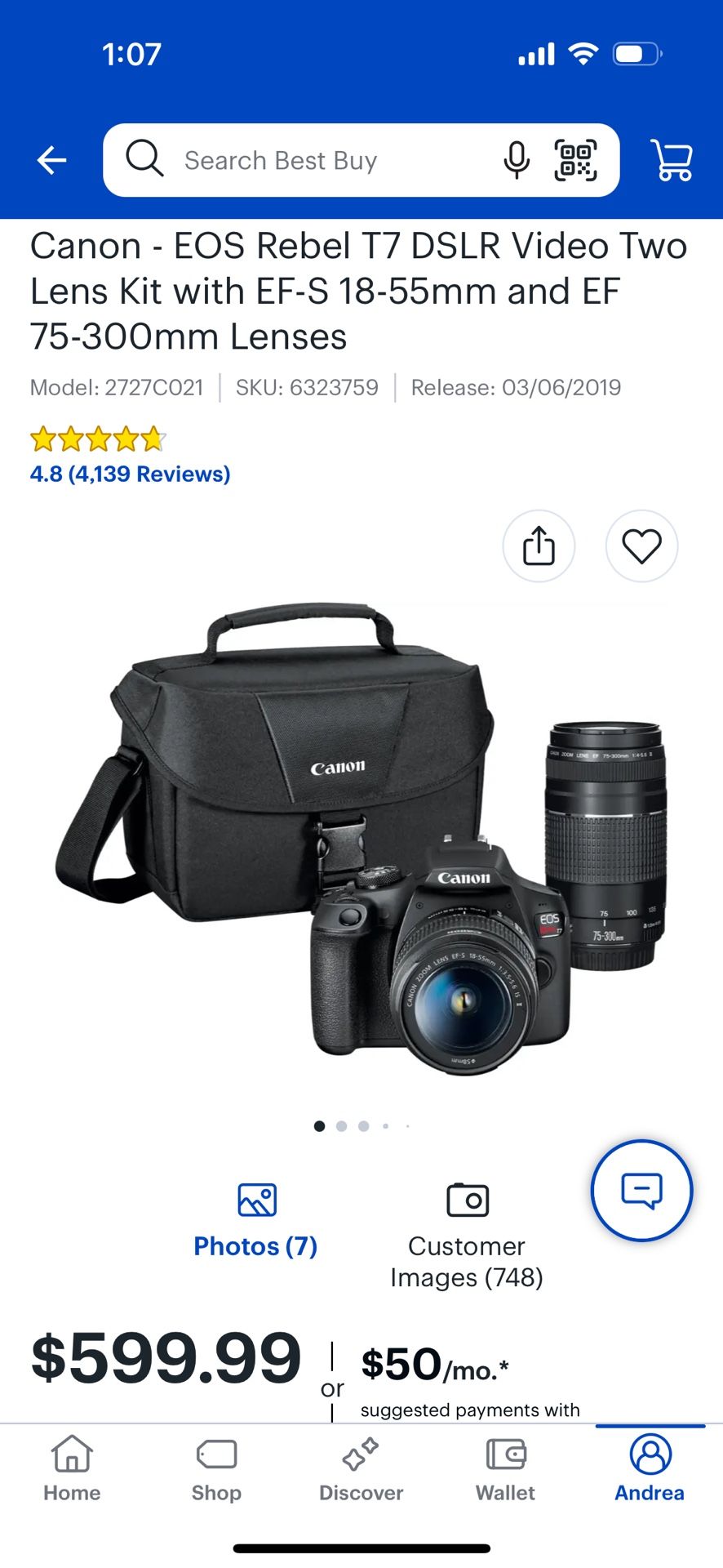 Canon EOS Rebel T7