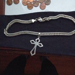 9999 Italian Silver With Solid Cross Heavy Chain