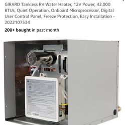 Girard RV Tankless Water Heater 12V Power, 42,000 BTUs